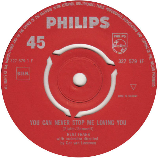 René Frank (2) : You Can Never Stop Me Loving You / More (7", Single)