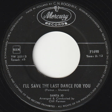 Damita Jo : I'll Save The Last Dance For You (7", Single)