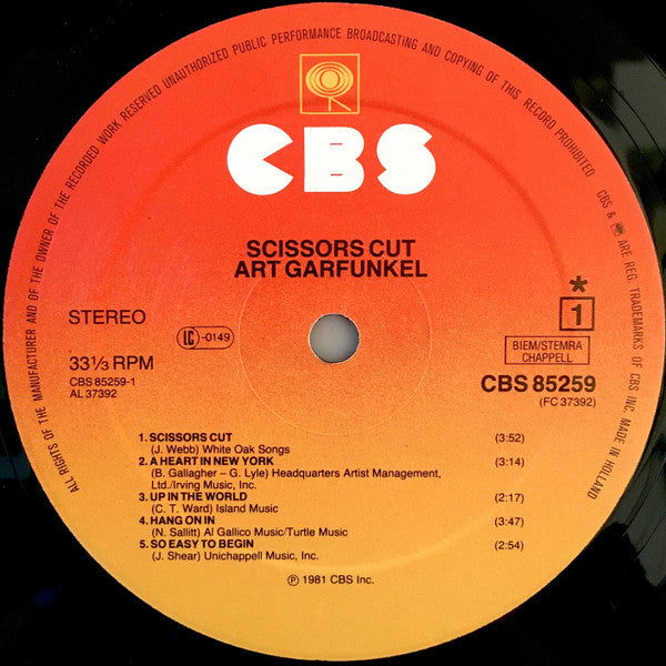 Art Garfunkel : Scissors Cut (LP, Album)