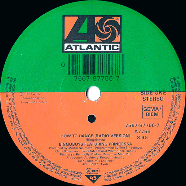 Bingoboys Featuring Princessa (2) : How To Dance (7", Single)