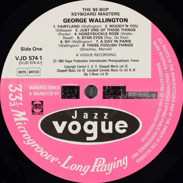 George Wallington / Al Haig / Duke Jordan / Wade Legge : The Be-Bop Keyboard Masters (2xLP, Comp, Gat)