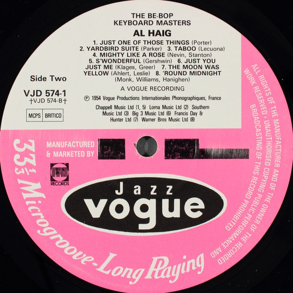 George Wallington / Al Haig / Duke Jordan / Wade Legge : The Be-Bop Keyboard Masters (2xLP, Comp, Gat)