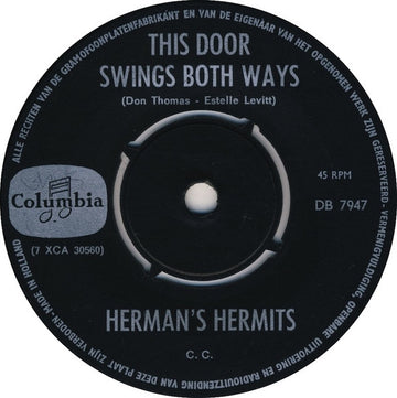 Herman's Hermits : This Door Swings Both Ways (7", Single)