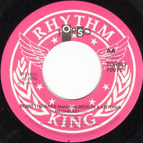 Bomb The Bass Featuring Lorraine McIntosh / Featuring Merlin & Antonia Jolly : Don't Make Me Wait / Megablast (Hip Hop On Precinct 13) (7", Single)