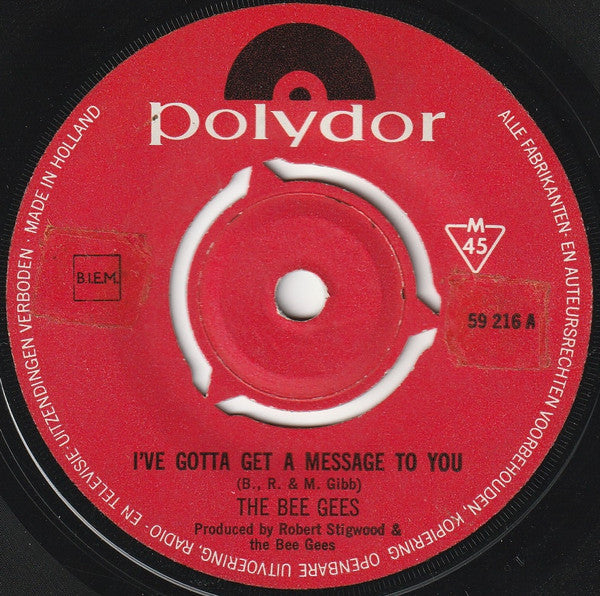 Bee Gees : I've Gotta Get A Message To You / Kitty Can (7", Single, Mono)