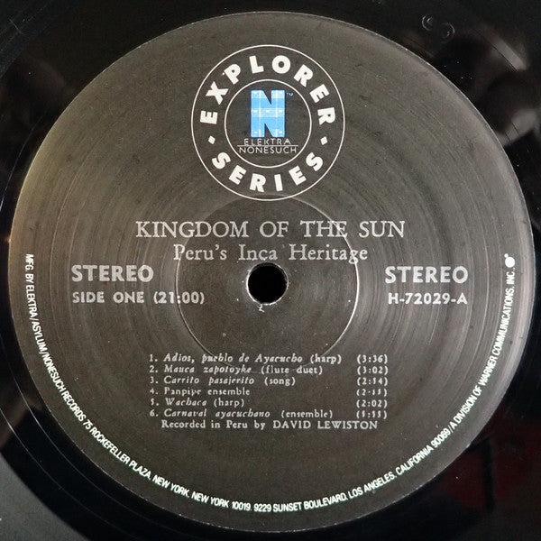 David Lewiston : Kingdom Of The Sun (Peru's Inca Heritage) (LP, Album, RE)