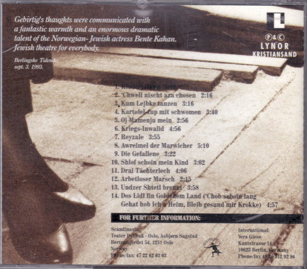 Bente Kahan : Farewell Cracow (CD)