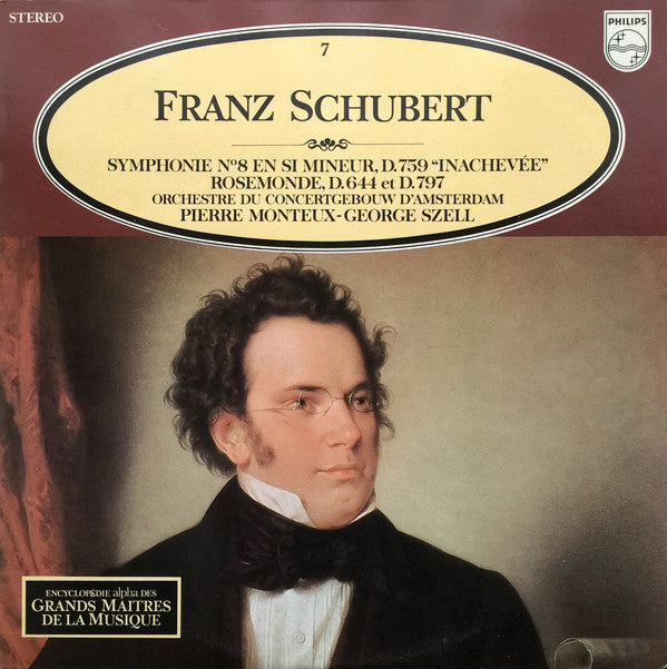 Franz Schubert - Concertgebouworkest, Pierre Monteux, George Szell : Symphonie No. 8 En Si Mineur, D. 759 "Inachevée" - Rosemonde, D. 644 Et D. 797 (LP, Comp)