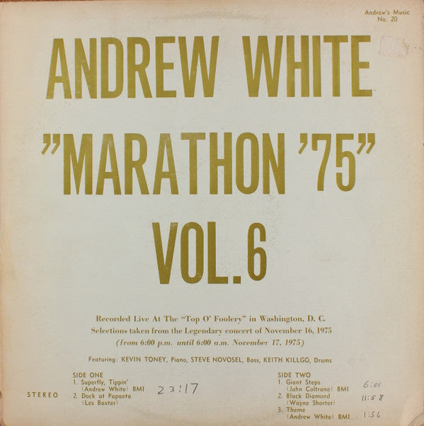 Andrew White : Marathon '75 Vol. 6 (LP)