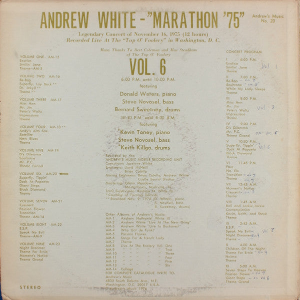 Andrew White : Marathon '75 Vol. 6 (LP)