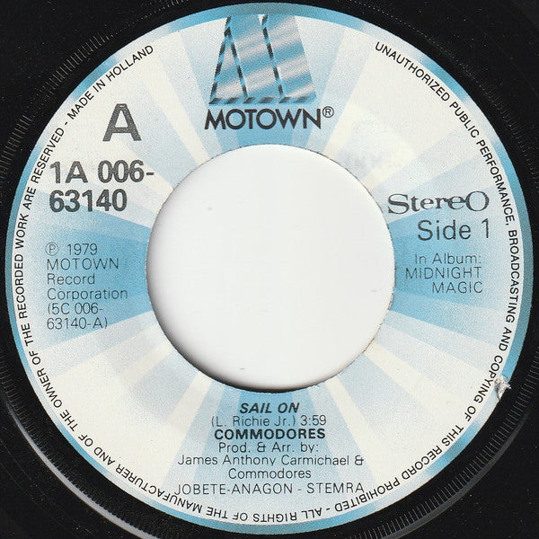 Commodores : Sail On (7", Single)