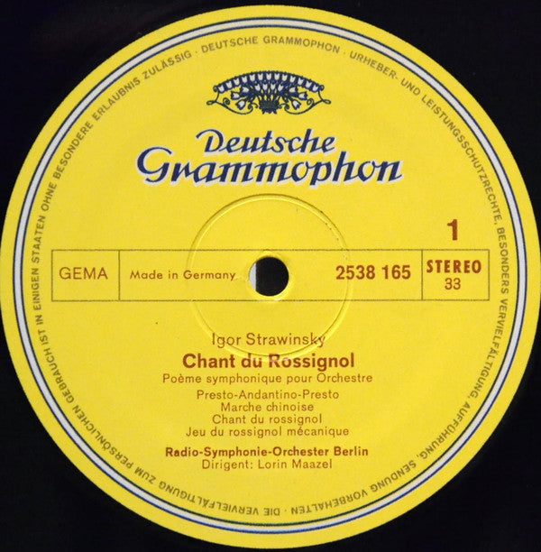 Igor Stravinsky - Béla Bartók, Radio-Symphonie-Orchester Berlin, Lorin Maazel : Song Of The Nightingale / Dance Suite / Rumanian Dances (LP, Comp)