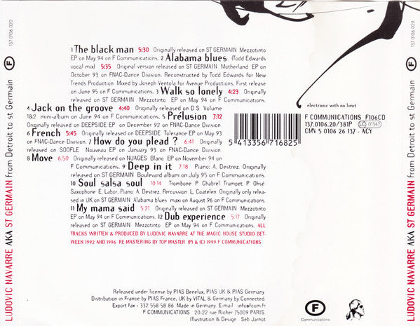 Ludovic Navarre AKA St Germain : From Detroit To St Germain (CD, Comp, RE)