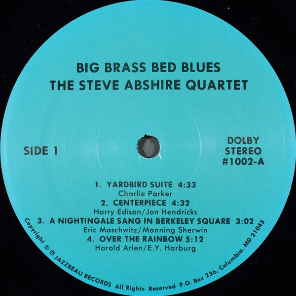 The Steve Abshire Quartet : Big Brass Bed Blues (LP, Album)