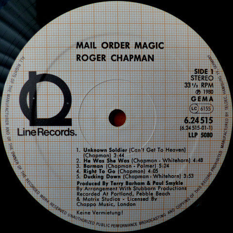 Roger Chapman And The Shortlist : Mail Order Magic (LP, Album)