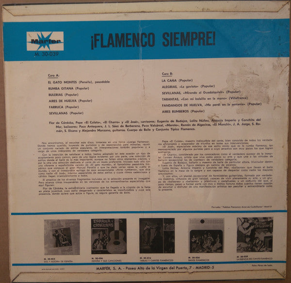 Various : ¡Flamenco Siempre! (LP, Album, Comp)