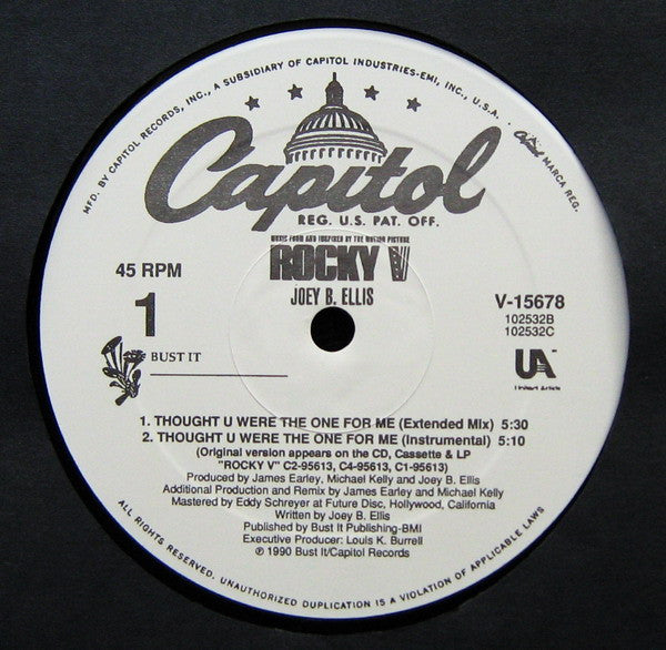 Joey B. Ellis : Thought You Were The One For Me (12", Single)