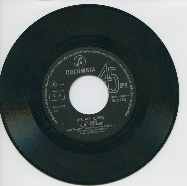 Cliff Richard : It's All Over / Why Wasn't I Born Rich (From Palladium Pantomime "Cinderella") (7", Single)