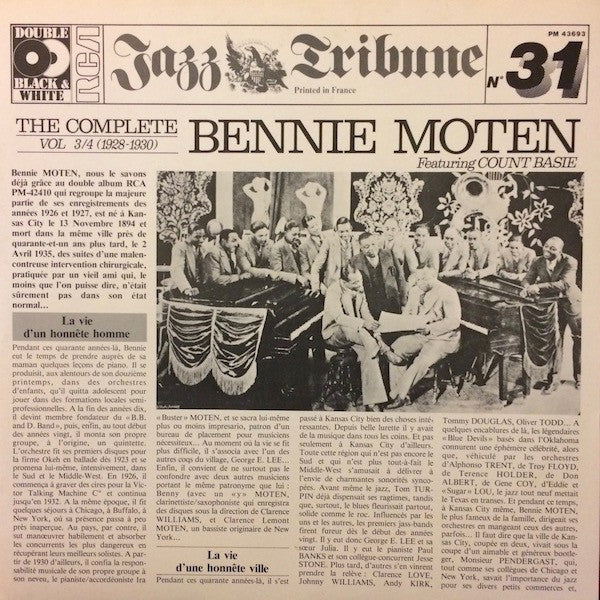 Bennie Moten : The Complete Bennie Moten Vol. 3/4 (1928-1930) Featuring Count Basie (2xLP, Comp, Gat)