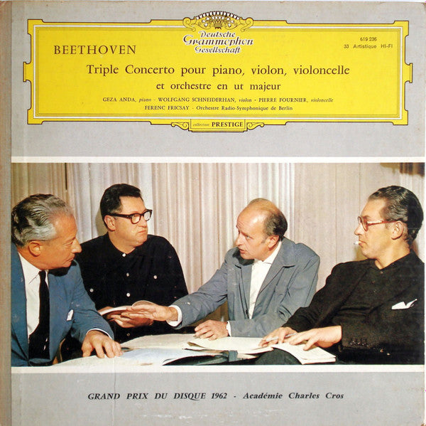 Ludwig van Beethoven, Géza Anda ‧ Wolfgang Schneiderhan ‧ Pierre Fournier, Radio-Symphonie-Orchester Berlin ‧ Ferenc Fricsay : Triple Concerto Pour Piano, Violon, Violoncelle Et Orchestre En Ut Majeur =Tripelkonzert  (LP, Album, Mono)