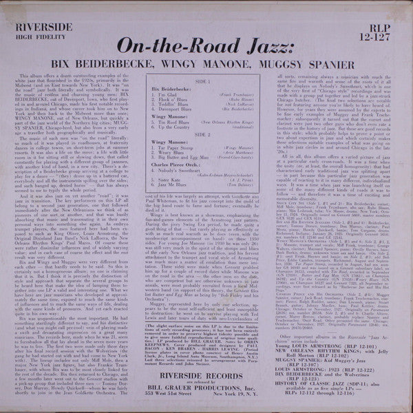 Bix Beiderbecke, Wingy Manone, Muggsy Spanier : On-the-Road Jazz (LP, Comp)