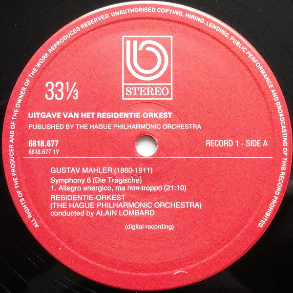 Mahler*, Residentie Orkest : Symphony 6 (Die Tragische) (2xLP, Gat)