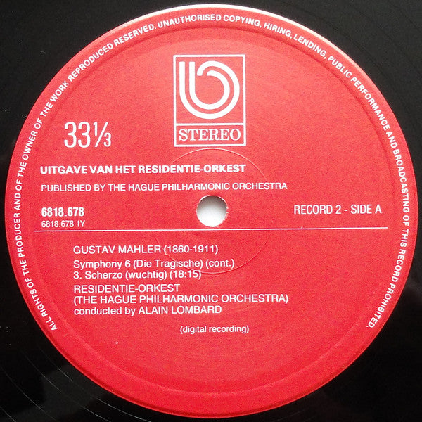 Mahler*, Residentie Orkest : Symphony 6 (Die Tragische) (2xLP, Gat)