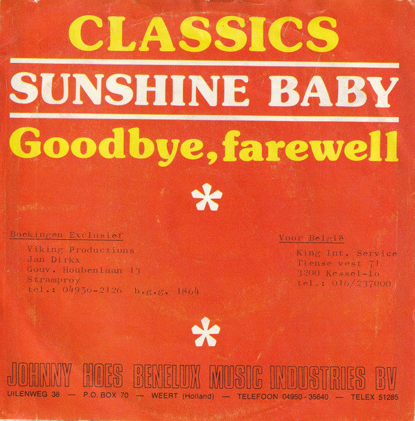 The Classics (2) : Sunshine Baby (7", Single)