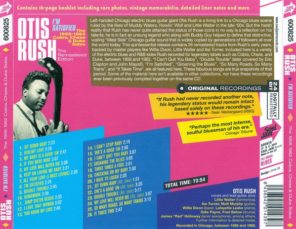 Otis Rush : I'm Satisfied - The 1956-1962 Cobra, Chess & Duke Sides (CD, Comp, RM)