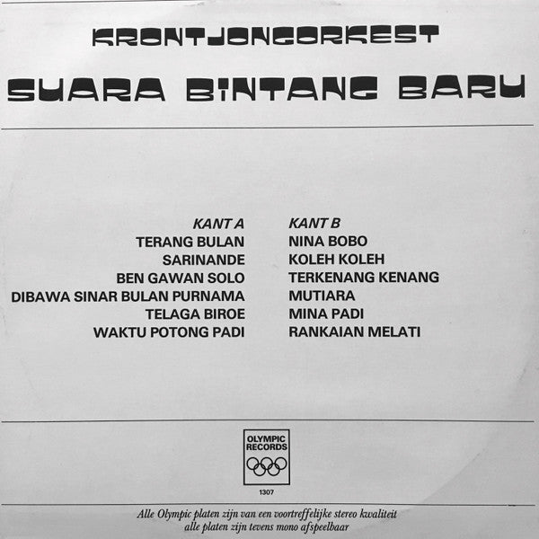 Krontjong Panjanji : Suara Bintang Baru (LP, RP)