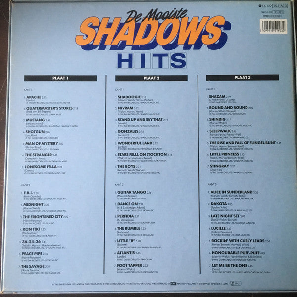 The Shadows : De Mooiste Shadows Hits (3xLP, Comp)