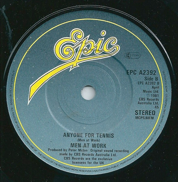 Men At Work : Who Can It Be Now (7", Single, Pap)