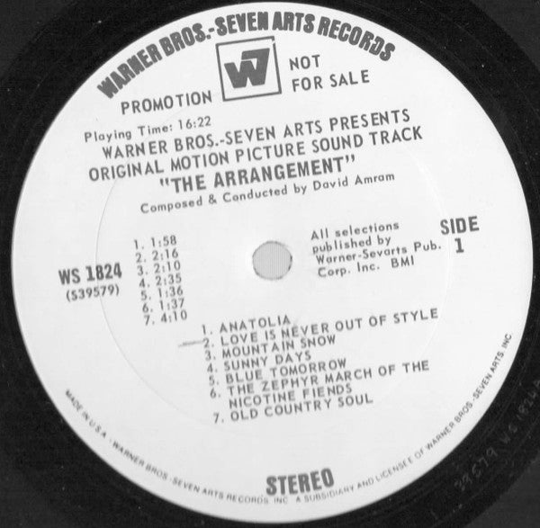 David Amram : The Arrangement (Original Motion Picture Sound Track) (LP, Album, Promo, San)