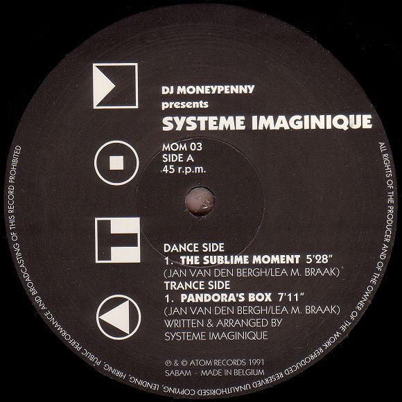 DJ Moneypenny Presents Systeme Imaginique : The Sublime Moment (12")