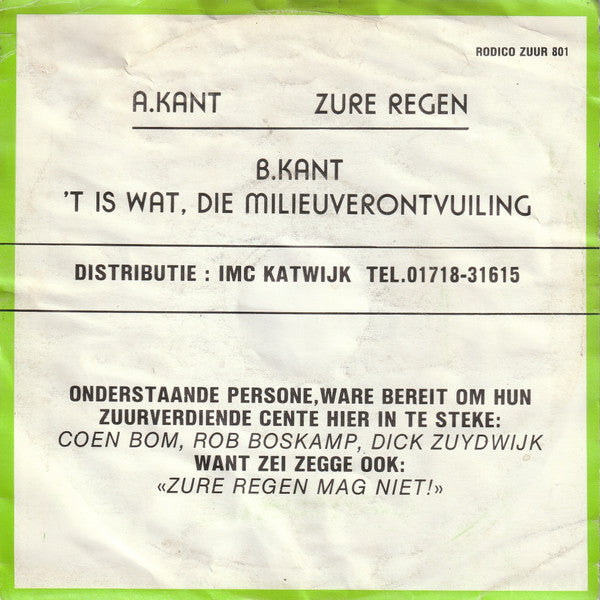 Duo De Pelikaan : Zure Regen! (7", Single)