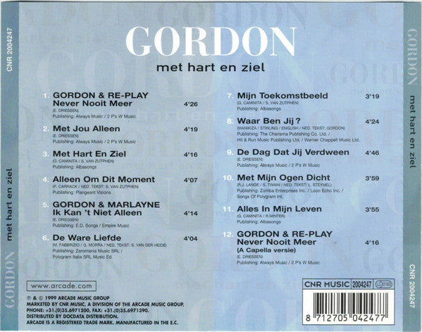 Gordon (3) : Met Hart En Ziel (CD, Album)