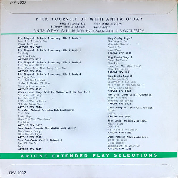 Anita O'Day : Pick Yourself Up With Anita O'Day  (7", EP, Mono)