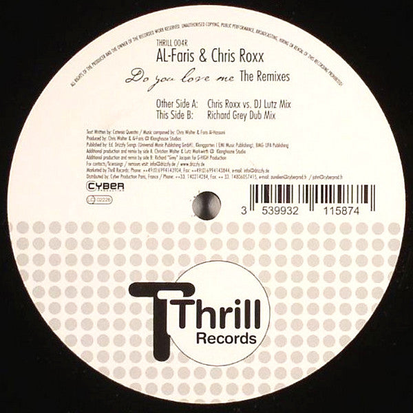 AL-Faris & Chris Roxx : Do You Love Me (The Remixes) (12")
