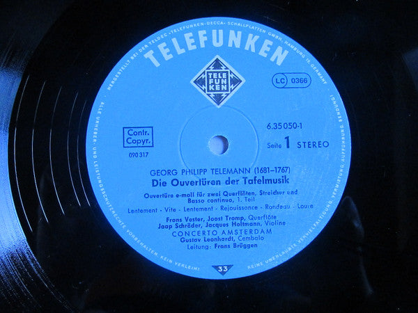 Georg Philipp Telemann, Concerto Amsterdam, Frans Brüggen : Die Ouvertüren Der Tafelmusik (2xLP, Album, Box)