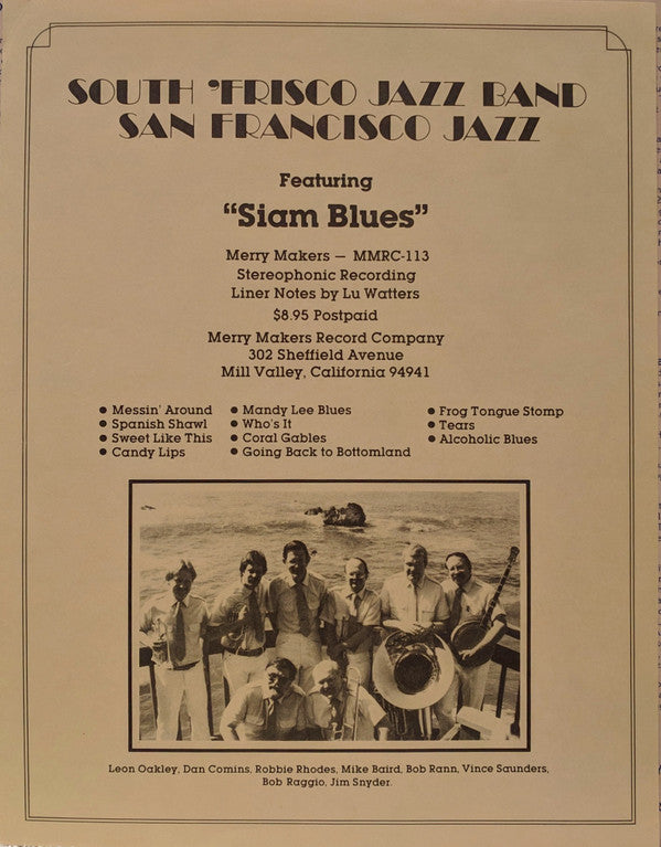 South Frisco Jazz Band : San Francisco Jazz (LP, Album)