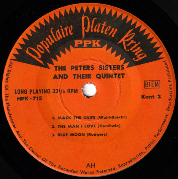 Peters Sisters : The Peters Sisters With The Pop Parade Orchestra (7", EP)