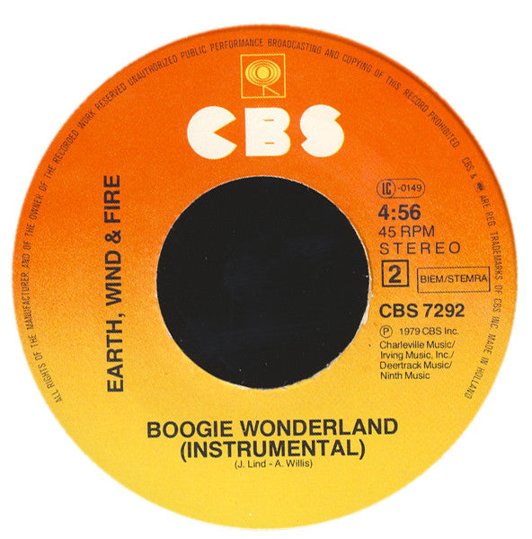 Earth, Wind & Fire With The Emotions : Boogie Wonderland (7", Single, CBS)
