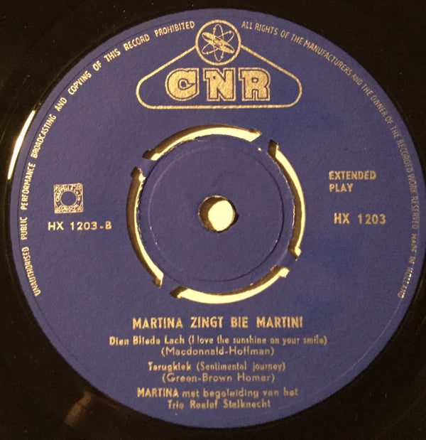 Martina (20), Trio Roelof Stalknecht : Martina Zingt Bie Martini (7", EP)