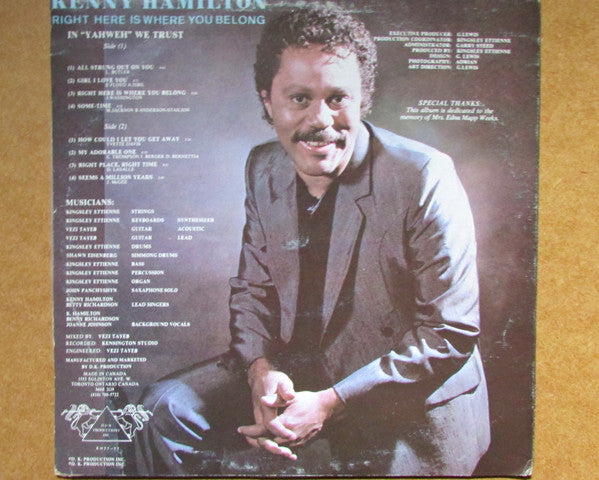 Kenny Hamilton (2) : Right Here Is Where You Belong (LP, Album, yel)