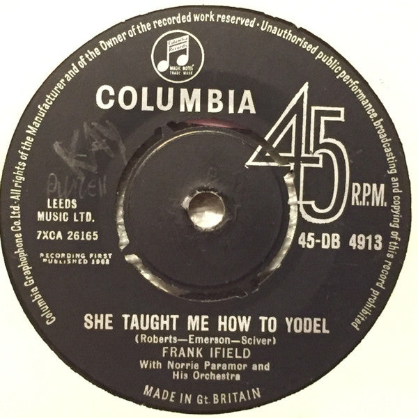 Frank Ifield With Norrie Paramor And His Orchestra : Lovesick Blues (7", Single, RP, Bla)