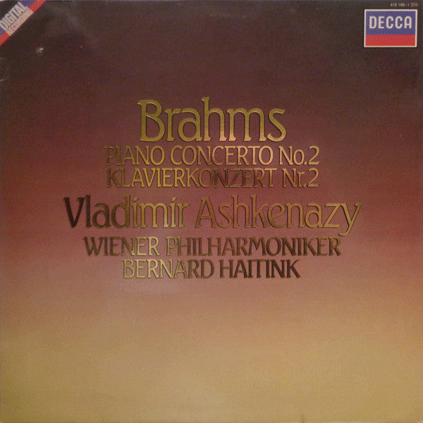 Brahms* - Vladimir Ashkenazy, Wiener Philharmoniker, Bernard Haitink : Piano Concerto No.2 / Klavierkonzert Nr.2 (LP)