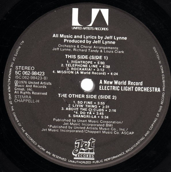 Electric Light Orchestra : A New World Record (LP, Album)