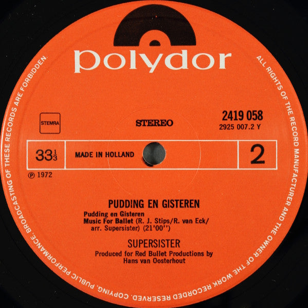 Supersister (2) : Pudding En Gisteren (LP, Album, RE)