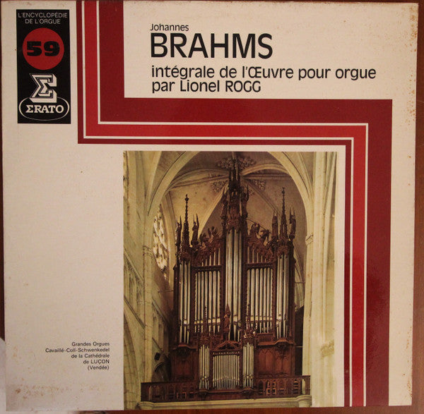 Johannes Brahms - Lionel Rogg : Intégrale De L'Œuvre Pour Orgue (LP, Album)