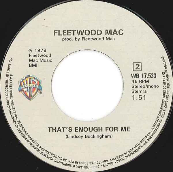 Fleetwood Mac : Sara (7", Single)